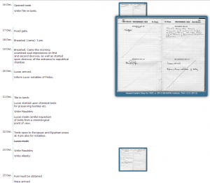 Screenshot showing the new digital presentation of Carter's diaries